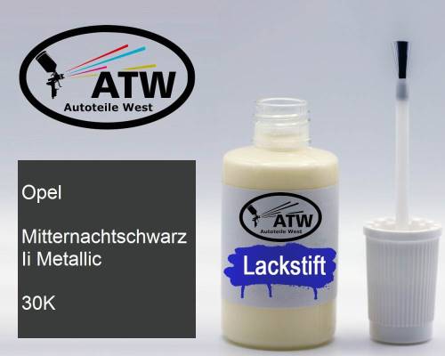 Opel, Mitternachtschwarz Ii Metallic, 30K: 20ml Lackstift, von ATW Autoteile West.